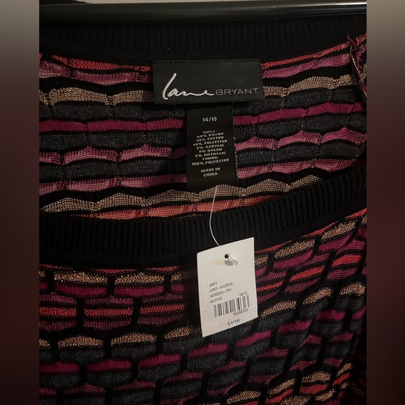 Lane Bryant Multi Color Semi Sheer Stretch Sweater Dress Size 14/16 - Picture 6 of 9